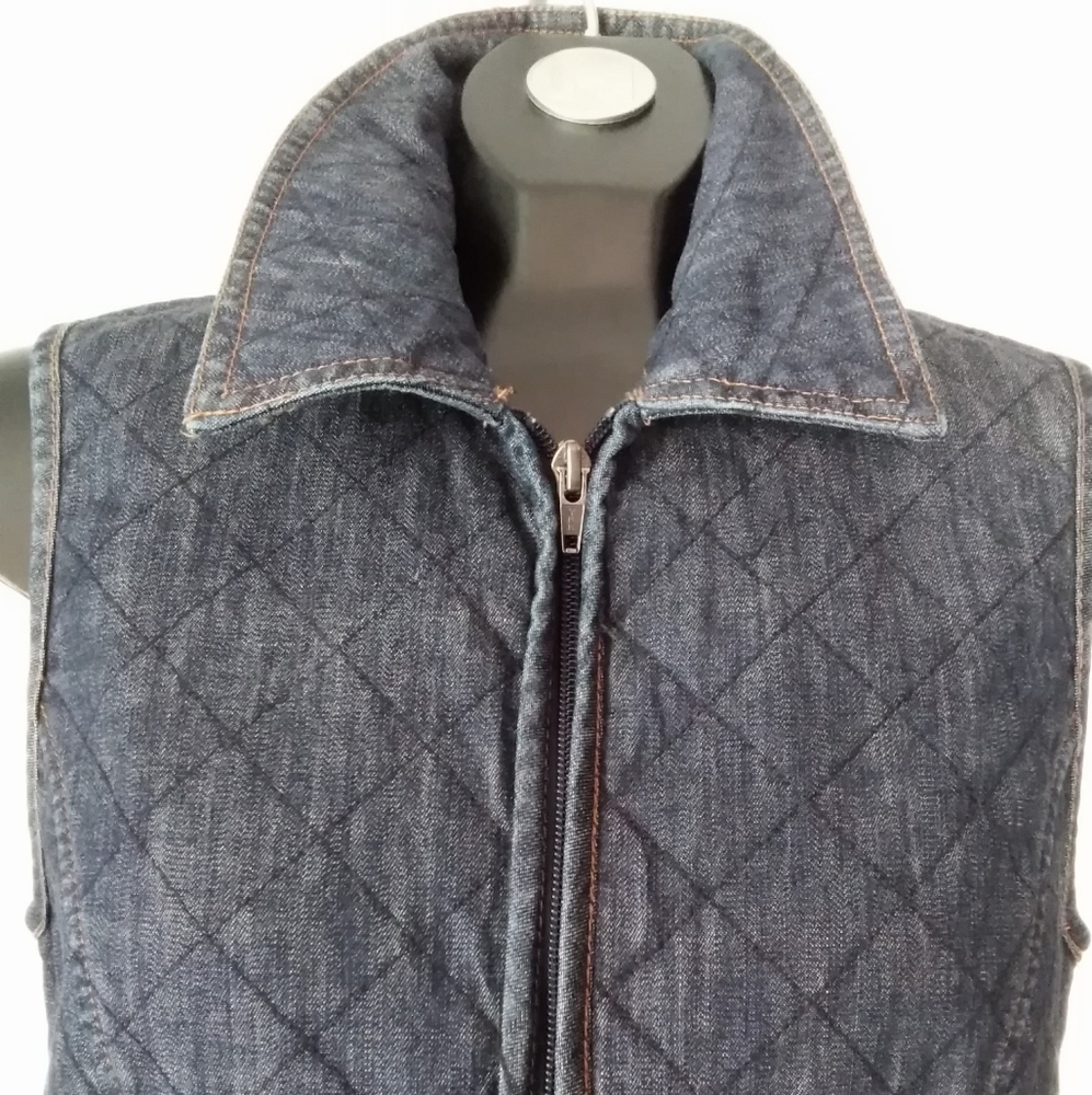 Quilted Denim Vest NWOT - Picture 4 of 8
